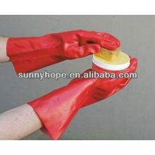 Gauntlet pvc coating gloves for oil industry